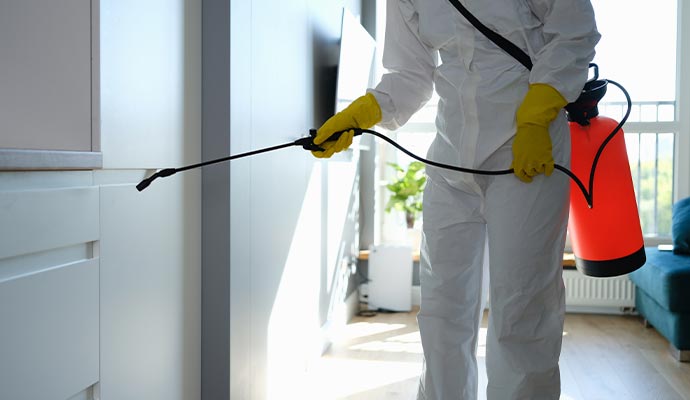 a professional providing residential disinfecting service