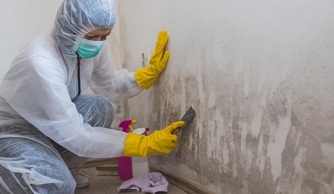 expert removing mold using equipment.