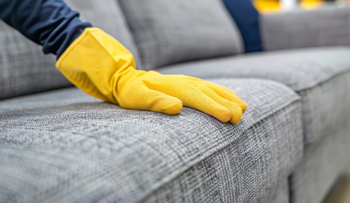 a professional inspecting a furniture