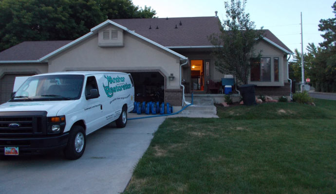 anchor water damage and restoration Service vehicle