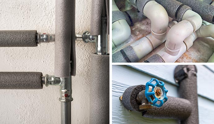 collage of different types Insulated water pipes